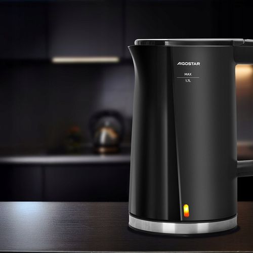 Czajnik Elektryczny Aigostar 1.7L 2200W Podwójne ścianki Czarny na Arena.pl