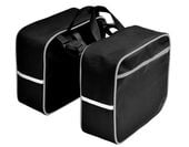 SAKWA NA BAGAŻNIK ROWEROWY, TORBA ROWEROWA 2x10L czarno-szary