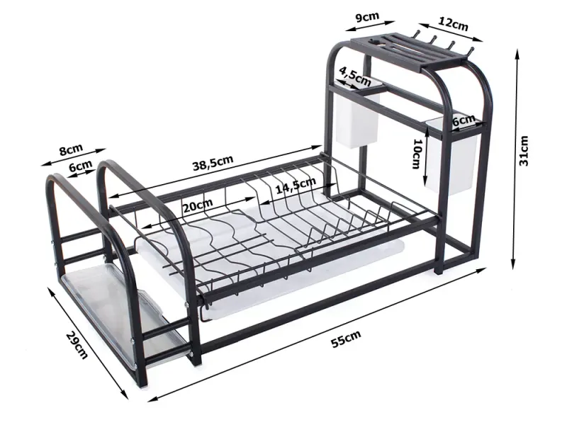 Suszarka do naczyń ociekacz z tacką stojąca loft zdjęcie 11