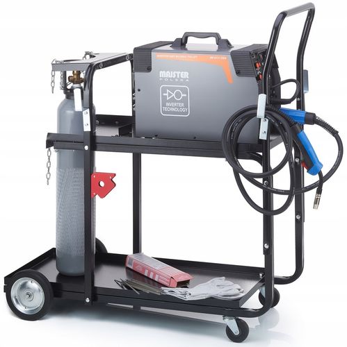 WÓZEK SPAWALNICZY DO SPAWAREK półką butle WÓZEK warsztatowy MMA MIG MP0182 na Arena.pl