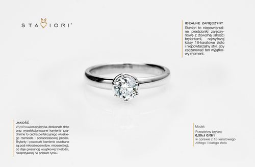 exclusive | cudowny zaręczynowy pierścionek 0,50ct w 18-karatowym złocie na Arena.pl
