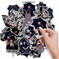 NAKLEJKI ETYKIETY NA ZESZYT NALEPKA Z POSTACIAMI WEDNESDAY WZORY 6 SZT