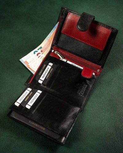 oryginalny, skórzany portfel męski na zatrzask - rovicky na Arena.pl