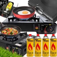 KUCHENKA GAZOWA NA KARTUSZE TURYSTYCZNA PRZENOŚNA POLOWA + 4 x KARTUSZ GAZU