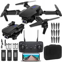 Dron E88 + 3 Baterie + Śmigła Zabawki Dla Dzieci Kamery WIFI Zawis 250 m
