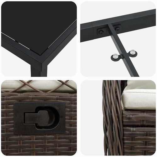 Zestaw do jadalni w ogrodzie 3 pcs Brązowy polirattan na Arena.pl