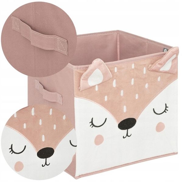 Kosz pojemnik organizer TEKSTYLNY dla dzieci na zabawki JELONEK 29x29 cm zdjęcie 1