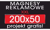 MAGNES REKLAMOWY reklama magnetyczna na samochód auto 200x50 PROJEKT GRATIS