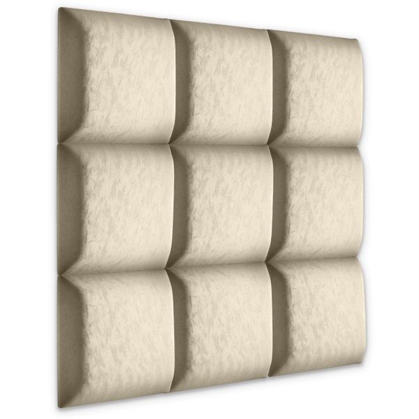 PANELE TAPICEROWANE ŚCIENNE KREMOWE WEZGŁOWIE 3D 40cm x 40cm zdjęcie 3