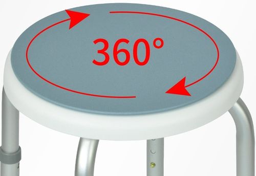 KRZESŁO POD PRZYSZNIC OBROTOWE TABORET OKRĄGŁY STOŁEK DO WANNY DLA SENIORA na Arena.pl