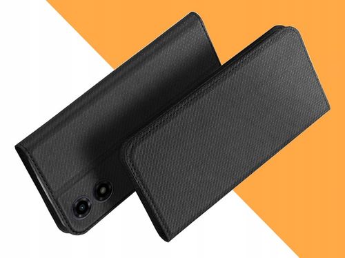 ETUI Z KLAPKĄ DO Motorola Moto G04 / G24 / E14 CZARNE ZAMYKANE + SZKŁO 9H na Arena.pl