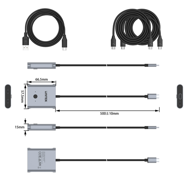 Unitek Dwukierunkowy przełącznik USB-C 4K zdjęcie 4