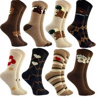 8x SKARPETKI FROTE DAMSKIE GRUBE CIEPŁE DŁUGIE ZIMOWE NATURALNE JAKOŚĆ STYL