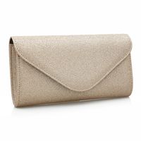 TOREBKA kopertówka skórzana eko wizytowa brokatowa V324 złota