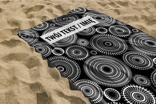 RĘCZNIK Białe koła z twoim dowolnym tekstem 140x75cm 009G na Arena.pl