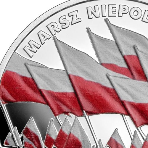 Marsz Niepodległości kolorowany 10 zł Srebro 2023 Proof na Arena.pl