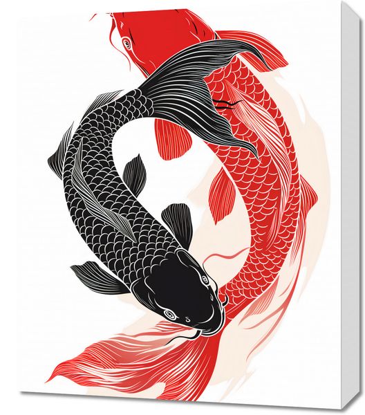 Obraz 50x60cm Yin i Yang Koi zdjęcie 1