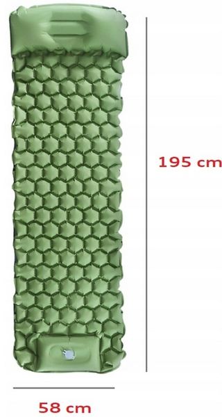 DMUCHANA MATA Z WBUDOWANĄ POMPKĄ KARIMATA LEKKI GRUBY WYGODNY MATERAC ŁÓŻKO zdjęcie 8