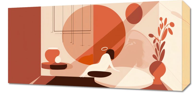 Obraz 60x30cm Spokój w Geometrycznym Słońcu zdjęcie 1