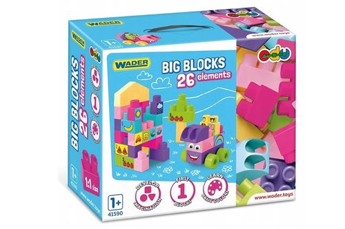 WADER Big Blocks klocki 26el rożowe 41590 15904 na Arena.pl