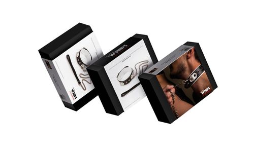 wiązania - obroża niewolnika ze smyczą, biała na Arena.pl