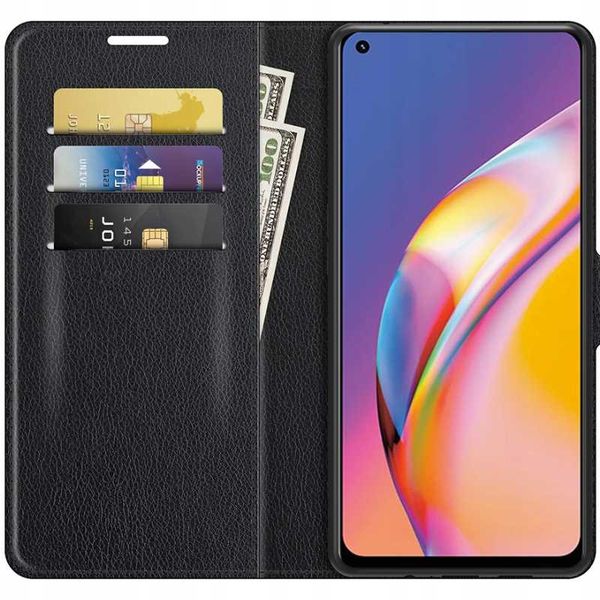 Litchi Oppo Reno 5 Lite Czarny zdjęcie 3