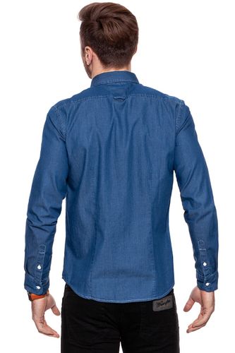 WRANGLER LS BUTTON-DOWN SHIRT MID INDIGO W58835P8E M na Arena.pl