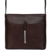 VERA PELLE torebka skórzana listonoszka z paskiem V159 c.brązowa