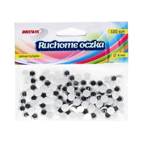 APLIKACJE OCZY SAMOPRZYLEPNE 8MM 120SZT RO2 BREWIS zdjęcie 1