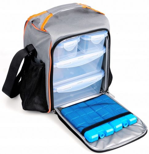 Torba termiczna lodówka Z POJEMNIKAMI LUNCHBOX piknikowa termoizolacyjna na Arena.pl