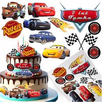 MEGA ZESTAW WYDRUK CUKROWY CARS AUTA ZYGZAK MCQUEEN OPŁATEK NA TORT