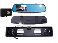 REJESTRATOR JAZDY KAMERA COFANIA W LUSTERKU 4LED