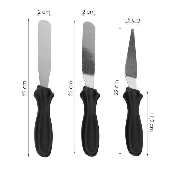 Szpatułki cukiernicze do ciasta 3 szt. łopatki ze stali nierdzewnej zdjęcie 3