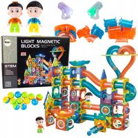 MAGNETYCZNE KLOCKI KONSTRUKCYJNE ŚWIECĄCE TOR KULKOWY KULODROM DUŻE 202 EL