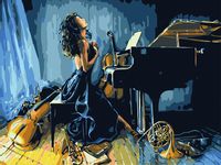 Malowanie po numerach – Fortepianistka - 30x40 rama