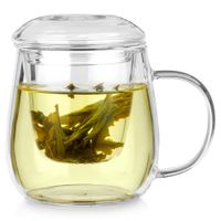 Kubek z Zaparzaczem Pokrywką Zaparzacz Szklany do Herbaty Ziół 400 ml
