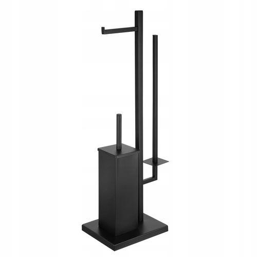 Stojak na papier toaletowy i szczotka do WC czarna loft łazienkowa YOKA na Arena.pl