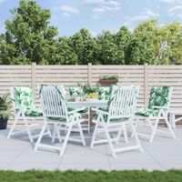 Poduszki na krzesła z niskim oparciem, 6 szt., wzór w liście