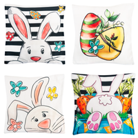Poszewki Wielkanocne Welur 45X45 Cm 4 Szt Dekoracyjne Zajączki