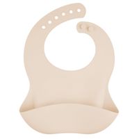 CANPOL Wodoodporny śliniak silikonowy z kieszonką kremowy