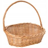 Kosz wiklinowy prezentowy upominkowy z rączką duży