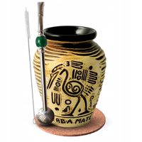 Zestaw do Yerba Mate Matero Aztek + Bombilla z Kamieniem Podkładka