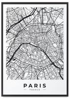 Plakat mapa Paryż plan miasta 50x70 cm w czarnej ramie