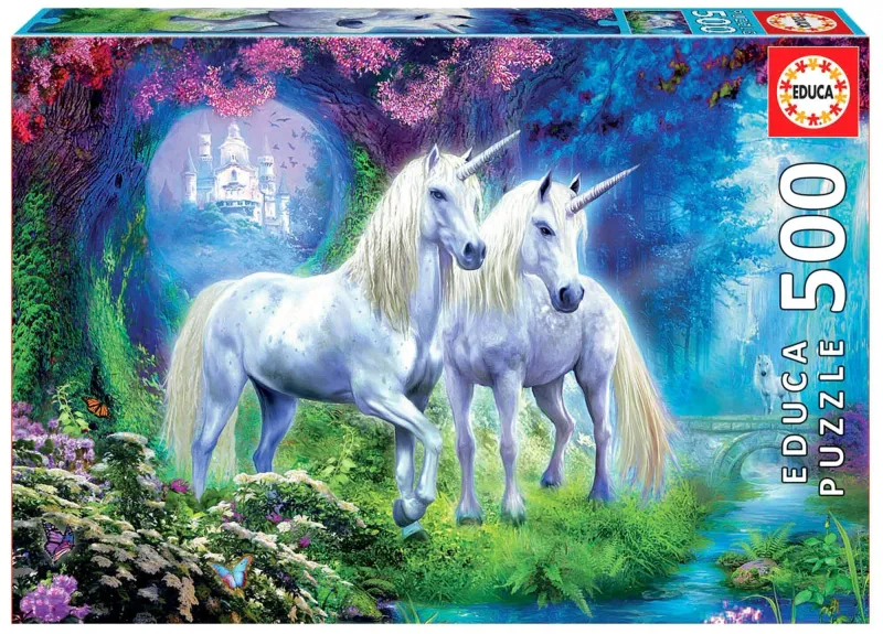 Puzzle 500 Jednorożce w lesie 109627 zdjęcie 1