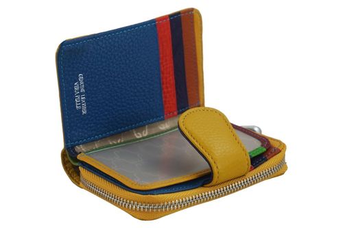 Portfel skórzany młodzieżowy - kolorowy - Czerwony na Arena.pl