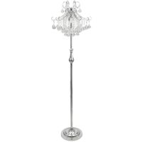 Glamour LAMPA podłogowa Barcelona 6248/4F 8C Elem stojąca OPRAWA szklana z kryształkami crystals chrom przezroczysta
