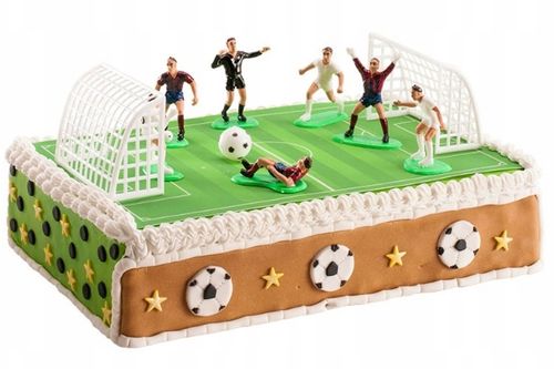 PIŁKARZE NA TORT DEKORACJA ZESTAW PIŁKARZYKI BRAMKA BOISKO FIGURKI na Arena.pl