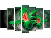 80CM 140CM OBRAZ 7 ELEM ZIELONE KOSMICZNE KWIATY JAKUB BANAŚ ŚCIENNY