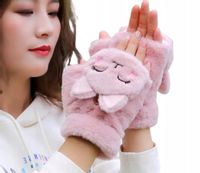 Krótkie Rękawiczki Damskie Zimowe Mitenki Rozmiar Uniwersalny