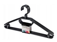 Wieszak obrotowy na ubrania LOGAN z poprzeczką na spodnie i paski krawaty komplet 5 sztuk czarny